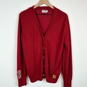 Campo Super Fine Alpaca Button Front Red Cardigan Large